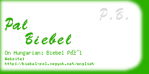 pal biebel business card